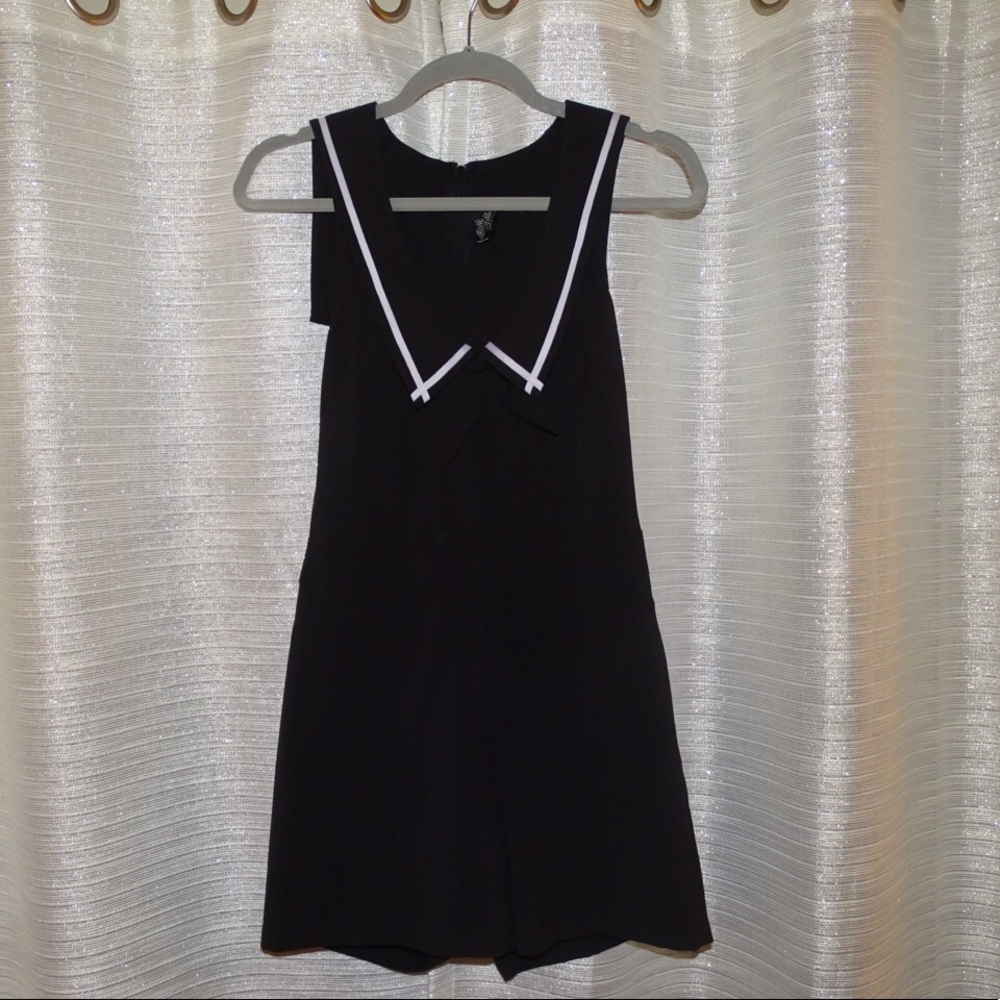 ModCloth black sailor romper with pockets!